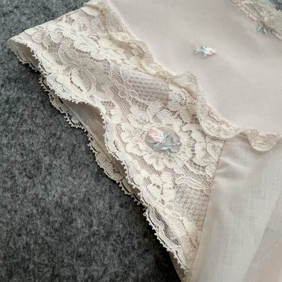 Vintage Sears Perma Prest Cottage Nightgown Embroidered Flowers Size 40-42 READ - Picture 5 of 14